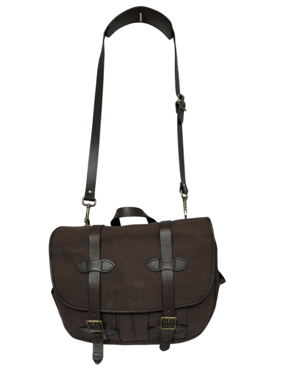 Filson Rugged Twill Field Bag Canvas Brown Long Removable Strap Top Handle